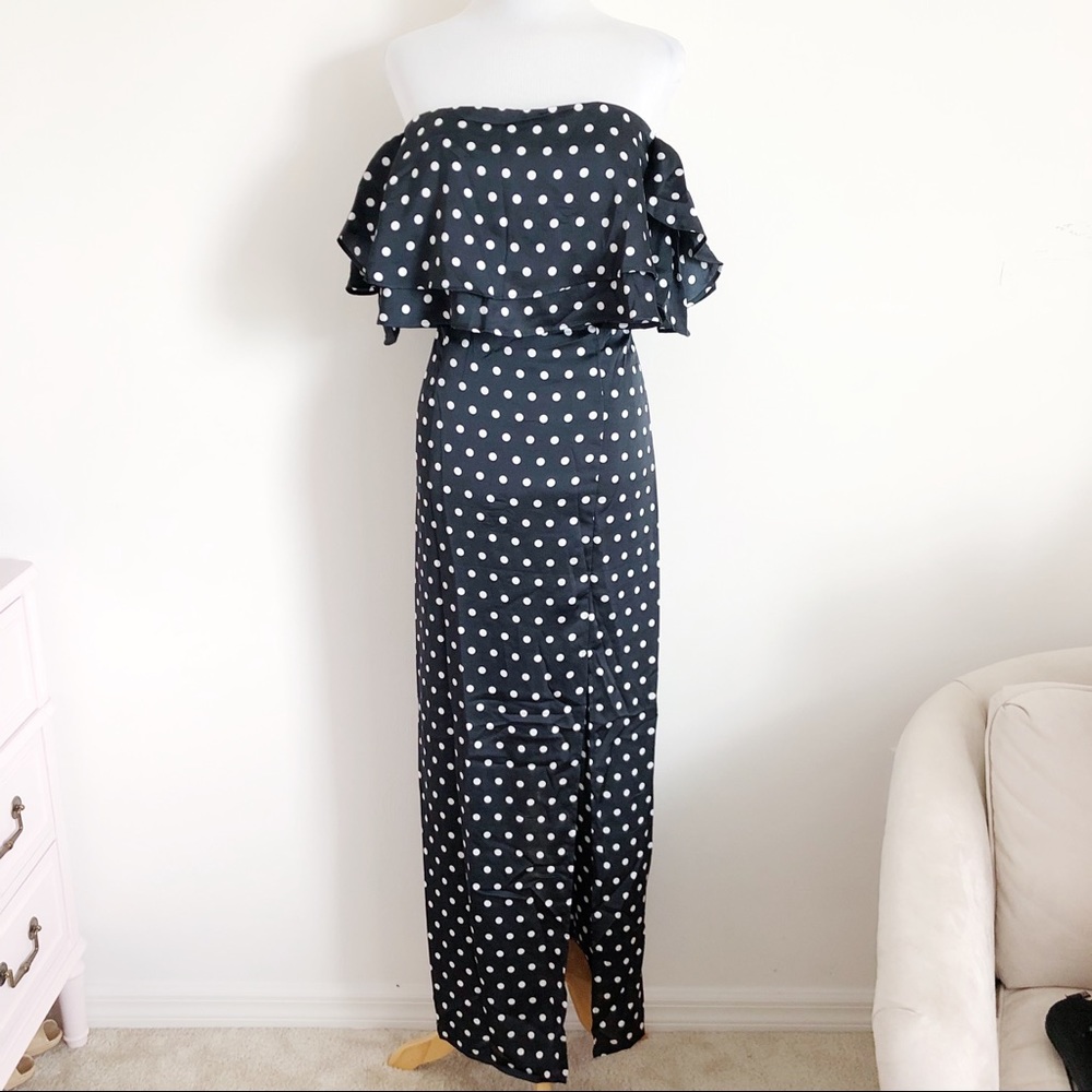 NWT White | Closet Polka Dot Ruffle Dress